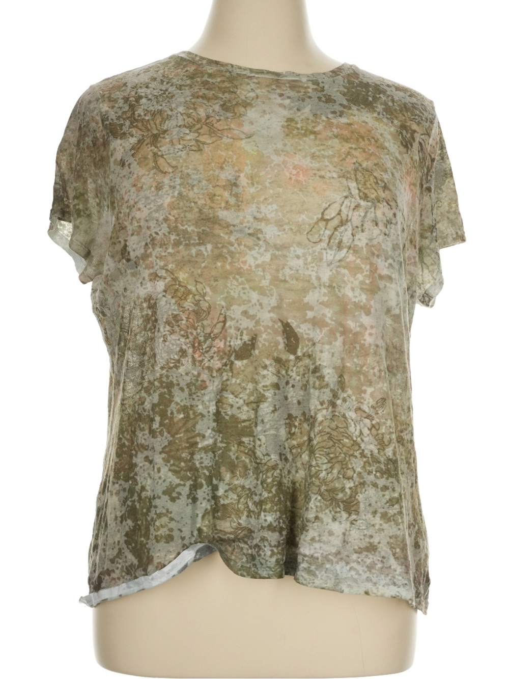 Coldwater Creek Floral Burnout Short-Sleeve Tee